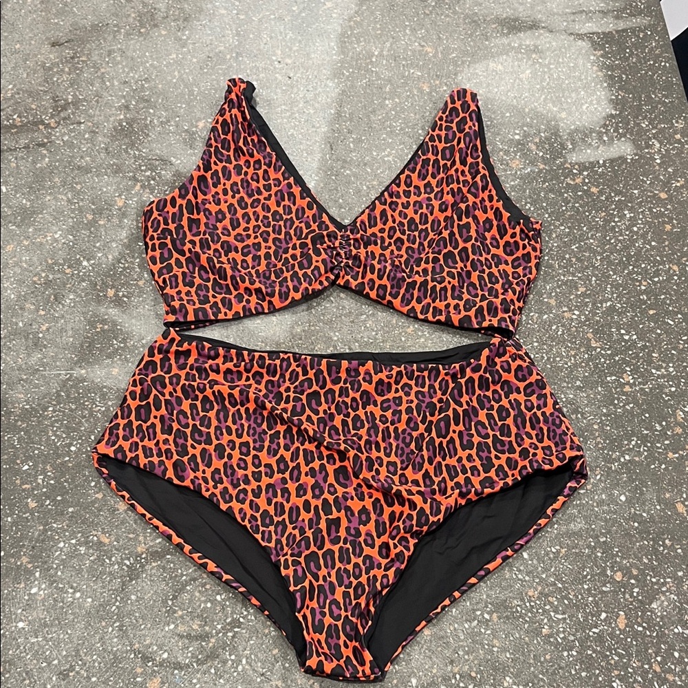 Sourpuss Orange and Black Leopard One Piece